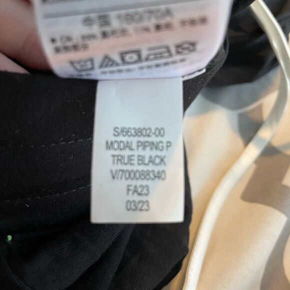 Gap Body Modal Pajama Pants Black Soft Knit White Piping Drawstring S - Picture 8 of 8